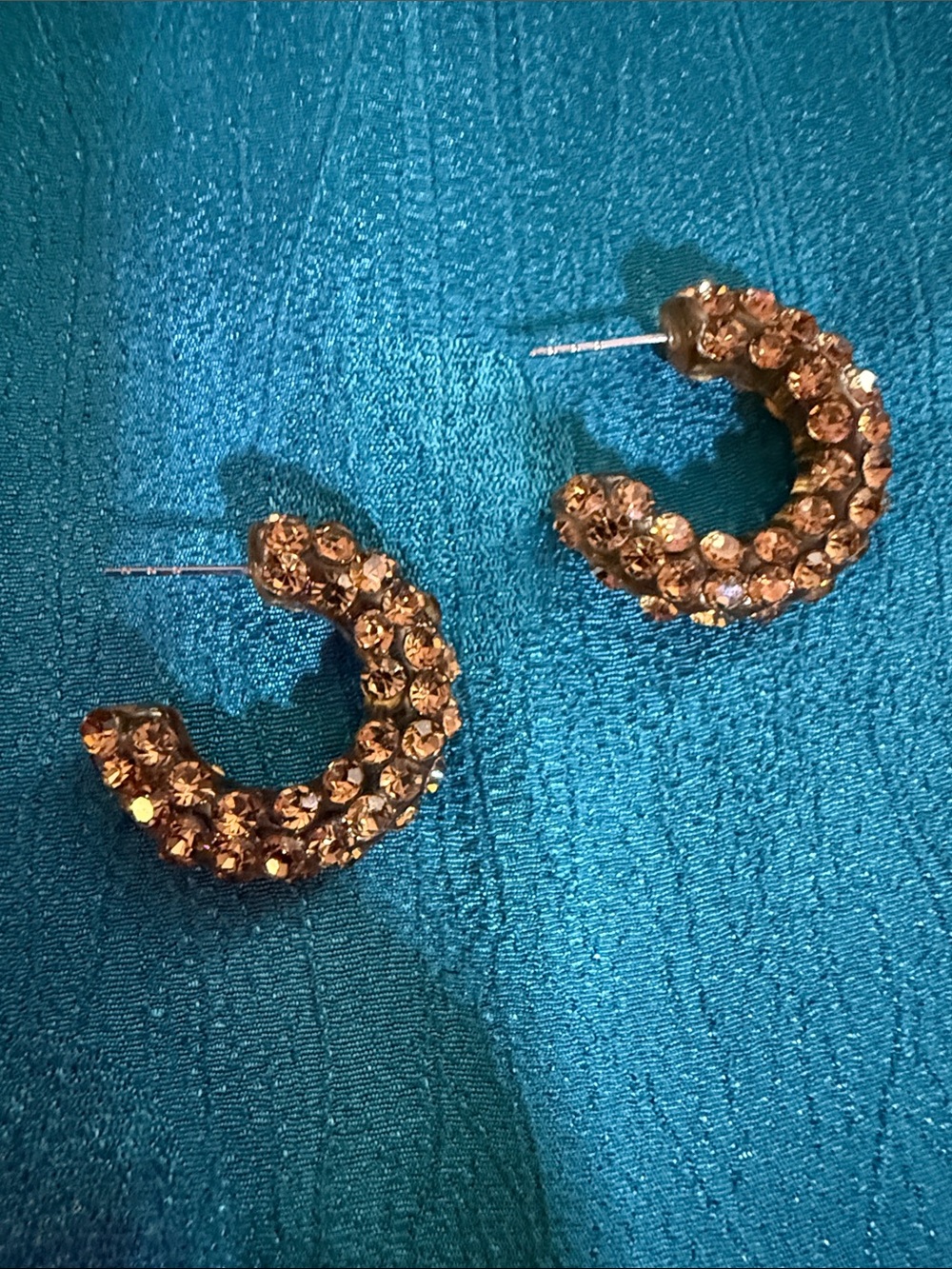 Gold Crystal Hoop Earrings - Women Jewelry